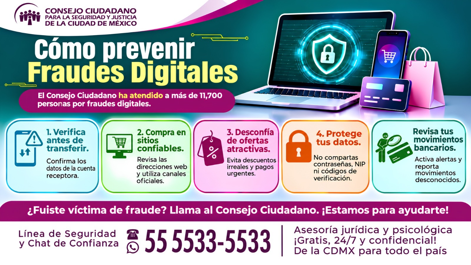 NUEVA LEY DE ECONOMÍA DIGITAL EXIGE MAYOR CIBERSEGURIDAD; CONSEJO CIUDADANO ATIENDE A MÁS DE 11 MIL 700 PERSONAS POR FRAUDES EN LÍNEA